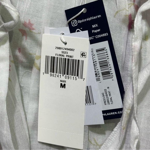 Polo Ralph Lauren Floral Print Sheer Cotton Capri  Pyjamas- New with Tags - Picture 4 of 11